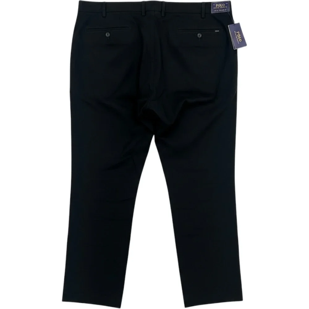 Polo Ralph Lauren Pants Mens 40x30 Black Solid Straight Fit Stretch Modern NWT